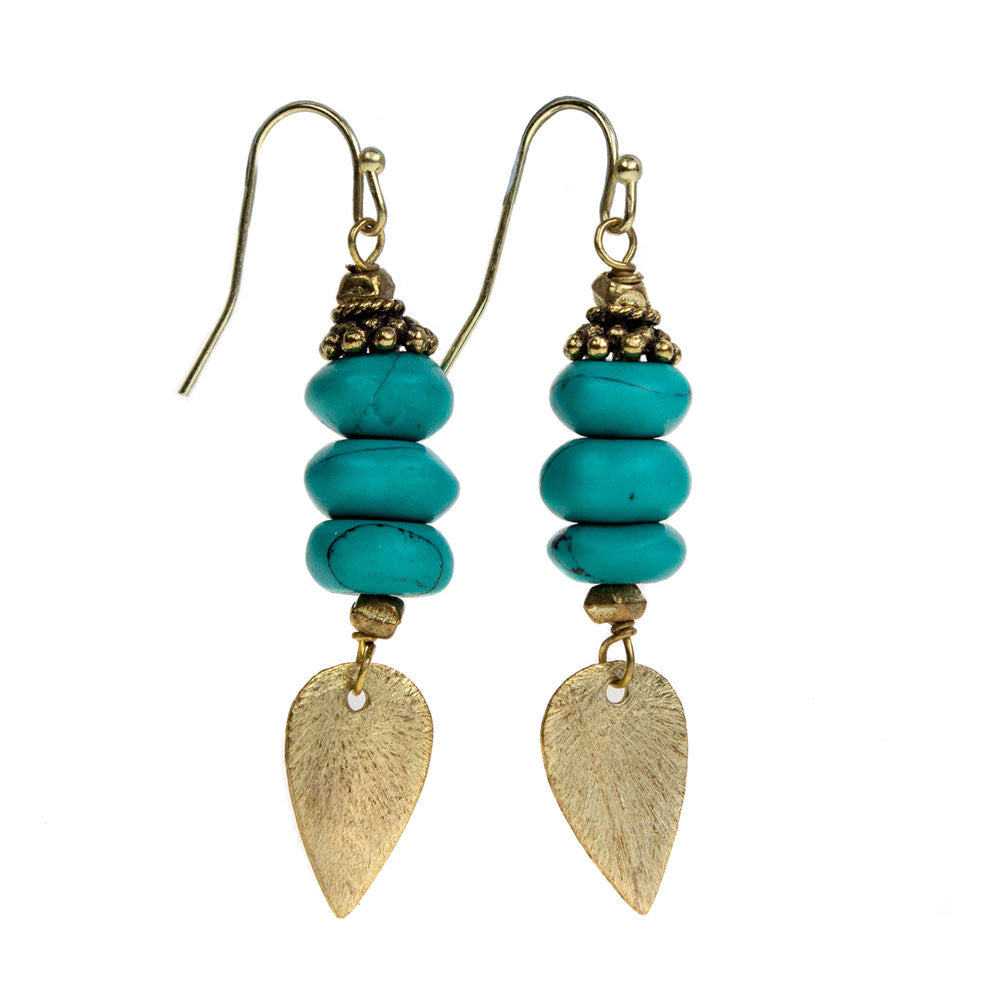 Turquoise Drop Earrings Fair Trade